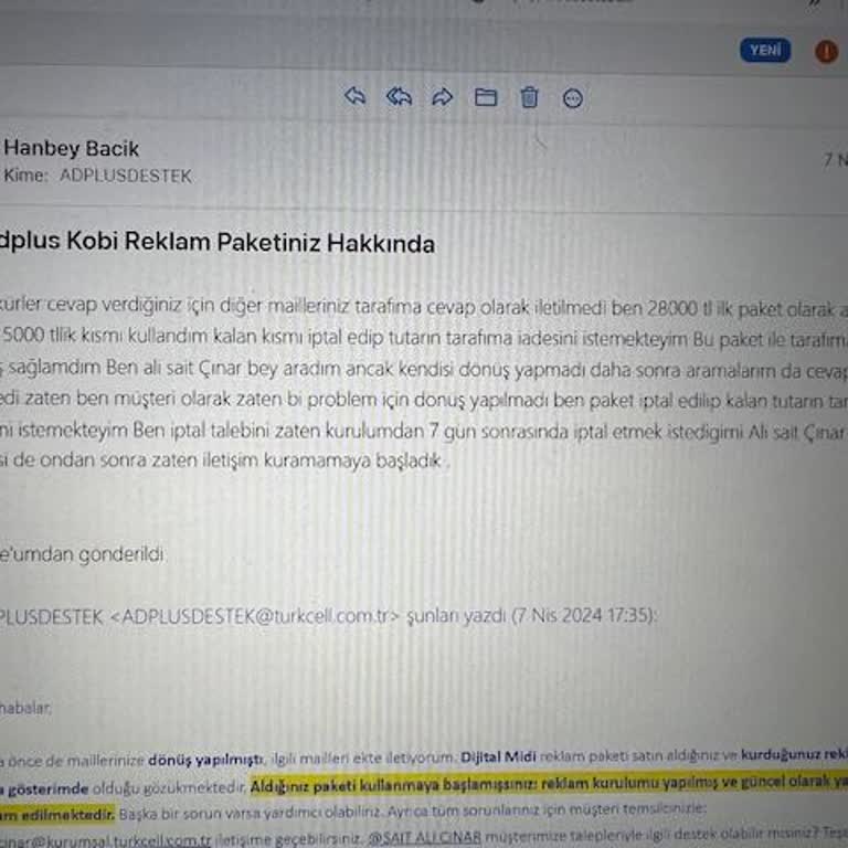 AdPlus KOBİ Reklam Paketi İptal Sürecinde Yaşanan Mağduriyet