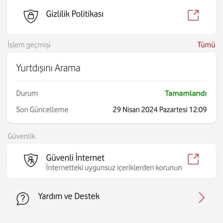 Vodafone Onayım Olmadan Yurt Dişi Paket Tarifesinin Aktif Edilmesi