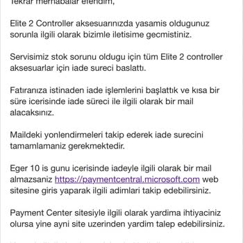 Payment Center X Bax Kolu Değişim Yapılmaması Ücret İadesi Olmaması