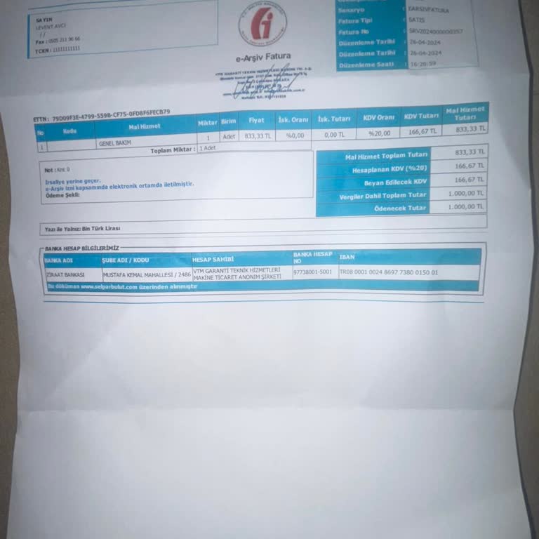 VTM Teknik Servisin Hiçbir Şey Yapmadı