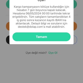 Dolap Şirketi Haksız Yere Hesabımı Kapattı! Mağdurum Araştırılsın!