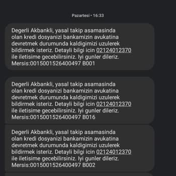 Akbank Yasal Takip Hakkında Yeterli Bilgi Vermemesi