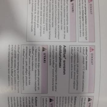 Toyota Proace City Hava Basınç Ve AdBlue Arızası Şikayeti