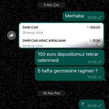 Dmr Car Araç Kiralama Dmr Car Depozito