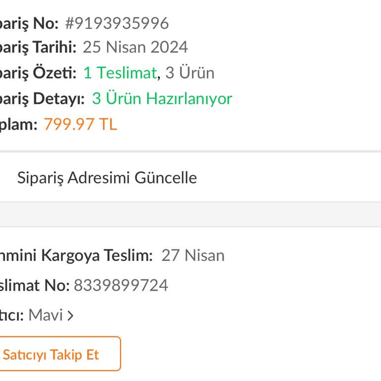 Trendyol Ürün Elime Ulaşmadı