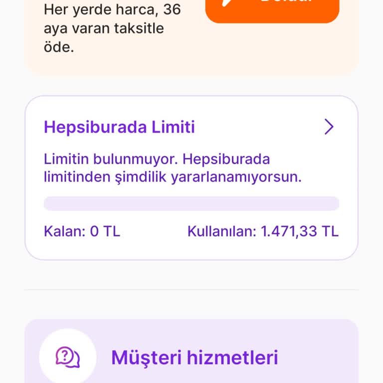 Hepsiburada Hemen Al Sonra Öde Limit Sorunu