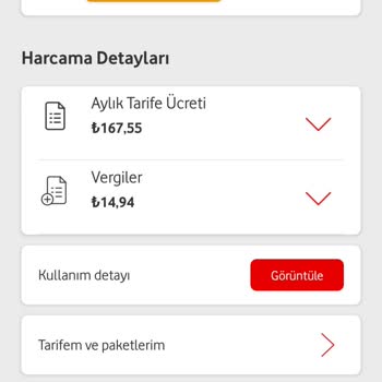 Vodafone Paket Tutarı Arttırımı