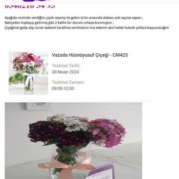 Çiçek Market Aldığım Ürünle Gelenin Alakası Yok
