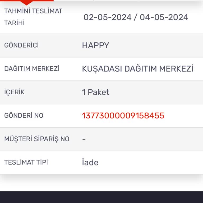 Kargomsende Kargomu Getirmediği İçin Kargo İadeye Gitmiş
