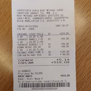 Dardanel Sushida Lezzet Ve Kalite Bozulması Hk.