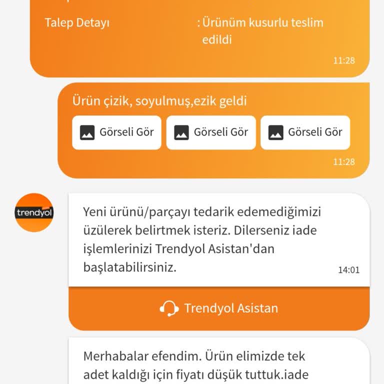 Trendyol Satıcısı Hasarlı Ürünü Bilerek Yollaması