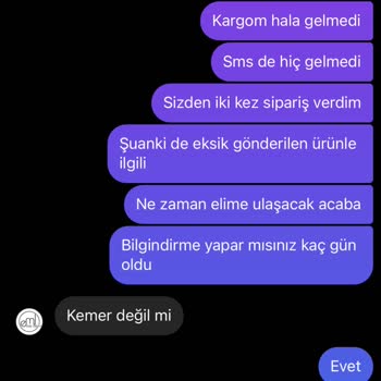 Emel Turgay Mağazasının Eksik Ürün Göndermesi