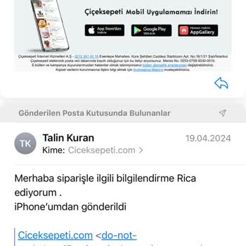 Çiçek Sepeti Ürün Değişimi Yapmıyor