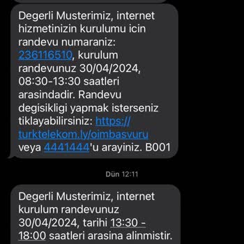 Türk Telekom İnternet Kurulum Randevu Mağduriyeti