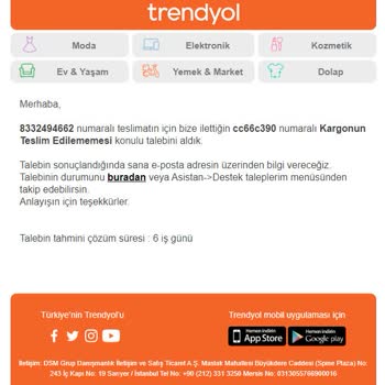 Trendyol'un Kendi Kararıyla Sipariş İptali