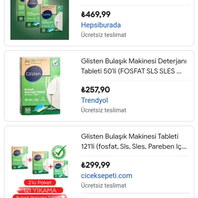ÇiçekSepeti 121 Adet Gözüken Bulaşık Tableti Sipariş Oluştururken 50 Adet