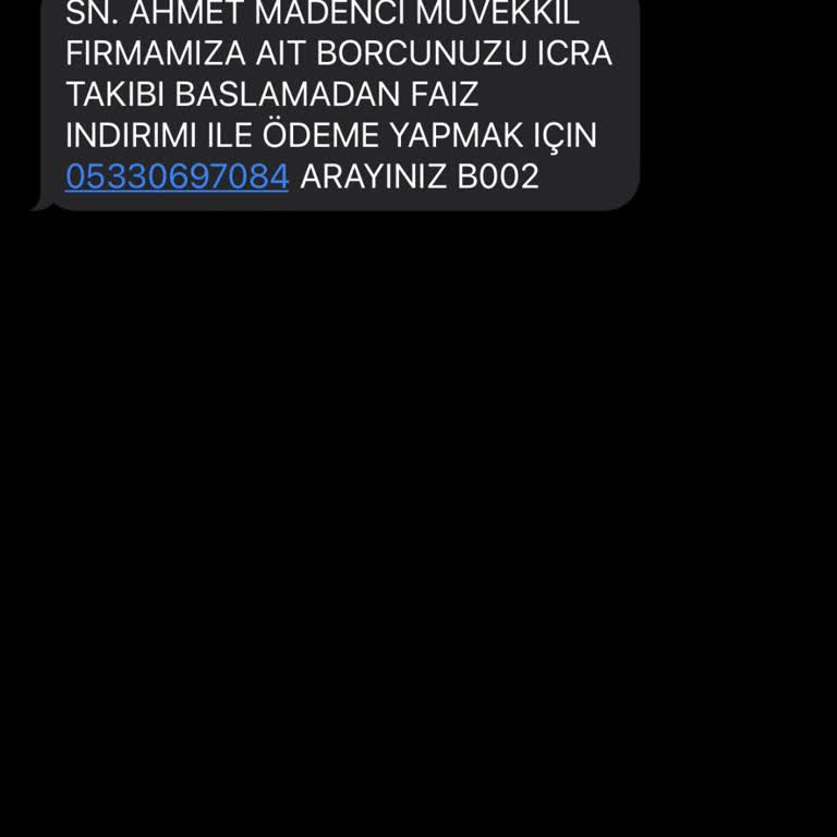 Metka Hukuk (SMS) Haksız Borç Talebine Karşı Tavır