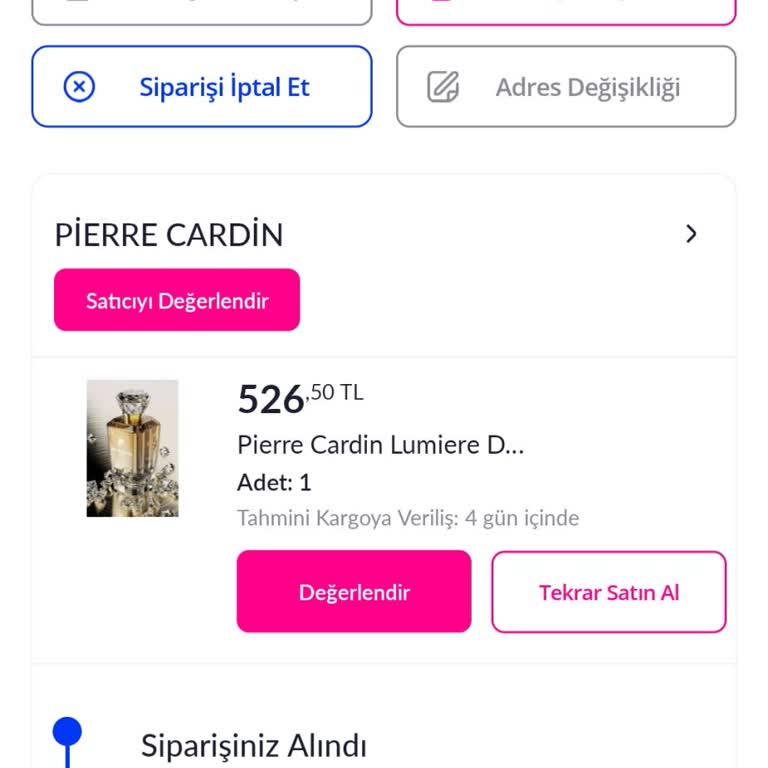 18 Gün Bekletilen Pierre Cardin Parfüm Ve Pazarama Mağduriyetim