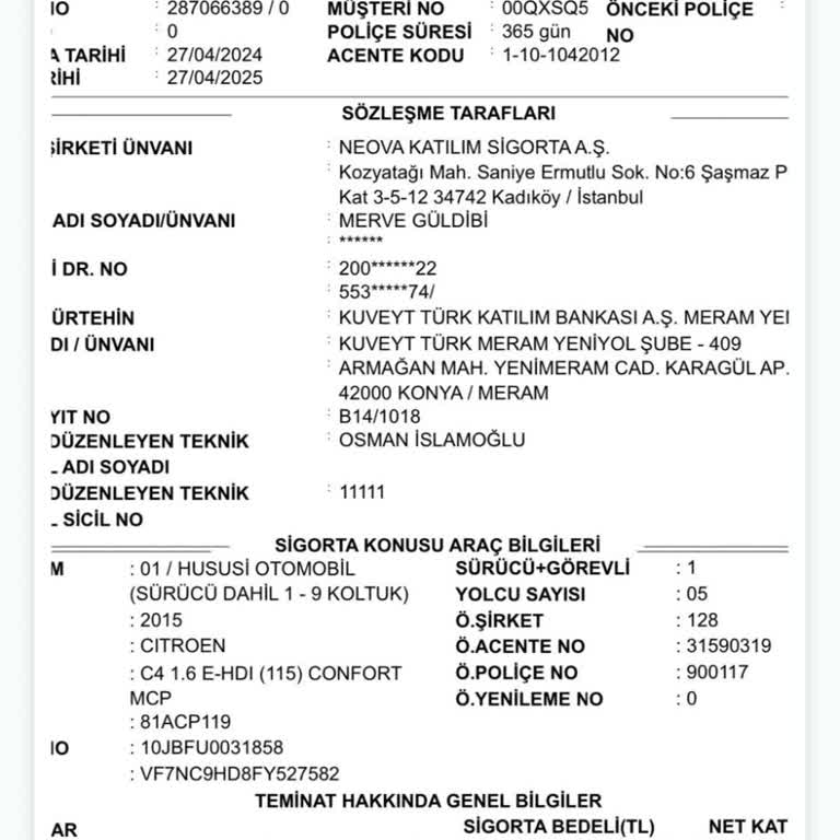 Kuveyt Türk'ten İzinsiz Kasko Poliçesi Yapılması Ve İletişim Sorunu