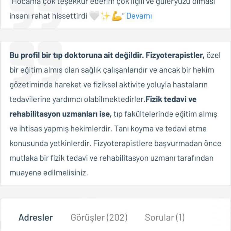 Doktorsitesi.com Doktorsitesi Fizyoterapistlere Düşmanlık Yapıyor