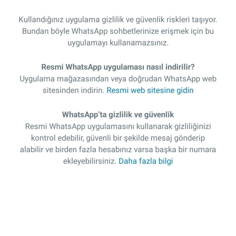 WhatsApp Bu Hatayı Nasıl Düzeltebilirim Lütfen Yardımcı Olun.