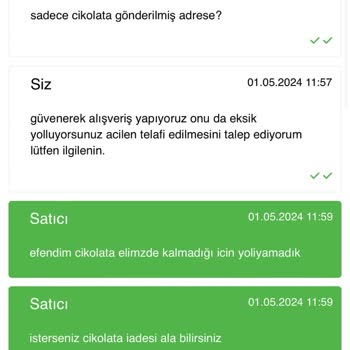 Çiçek Sepeti Eksik Gelen Sipariş
