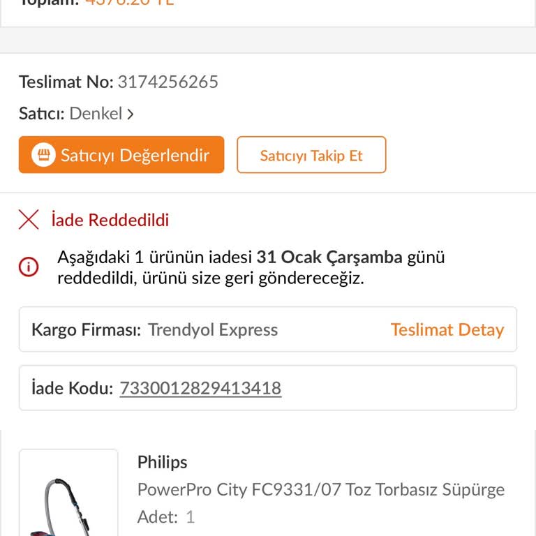 Trendyol Bozuk Ürünümü Geri Almadı