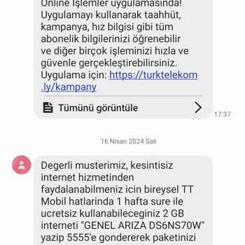 Türk Telekom Hizmetini Yapamaması