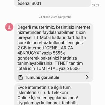 Türk Telekom Hizmetini Yapamaması