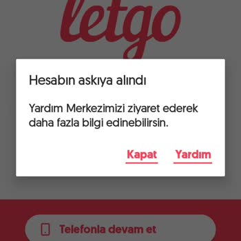 Letgo Hesabım Askıya Alındı, Çözüm Arıyorum.