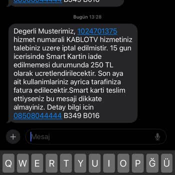 TÜRKSAT Kablo TV Müşteri Hakları Şikayeti