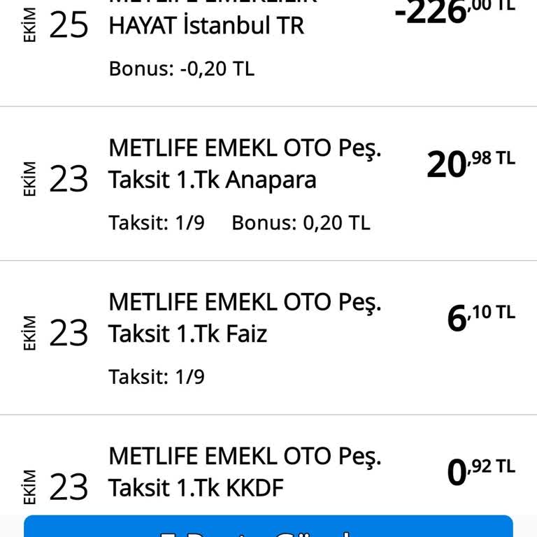 Metlife İptale Rağmen Kesilen Ödeme İptali İstiyorum