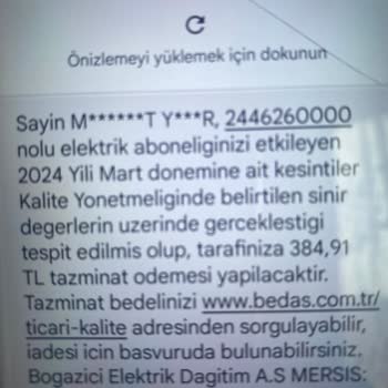 Bedaş'tan Gelen Tazminat Hakkı Mesajı
