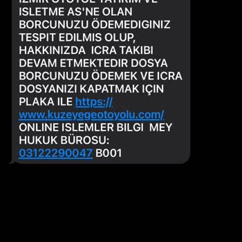 Kuzey Ege Otoyolu Haksız İcra Takibi!