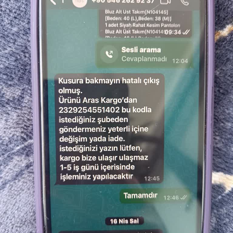 Nare Giyim Yanlış Ürün Gönderimi Ve Ücret İadesi Yapılmadı