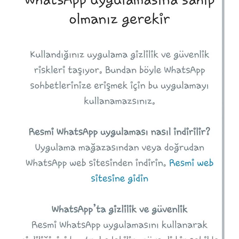 WhatsApp Resmi WhatsApp Sorunu
