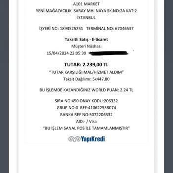 A101 De Ücret Kesildi Sipariş Oluşturulmadı!