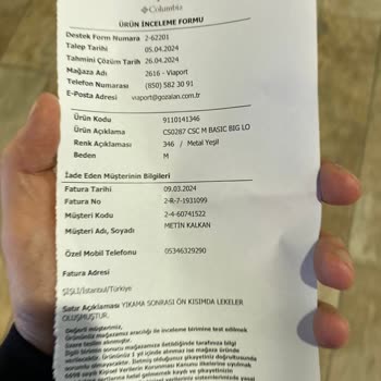 1 Kere Bile Giymediğim Columbia Tshirt