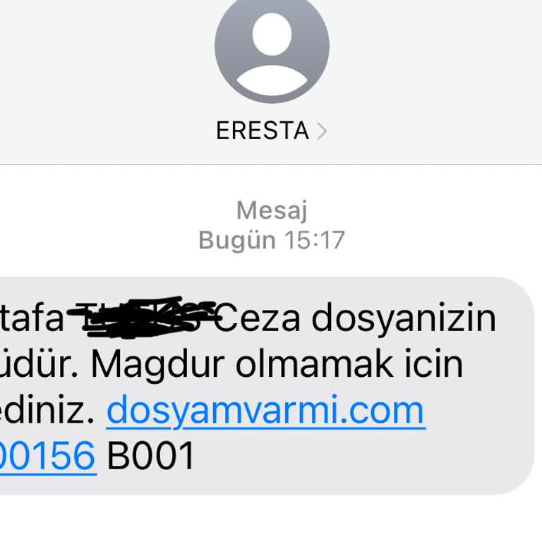 ERESTA (SMS) Eresta Ceza SMS Bildirimi