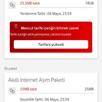 İnternet Paketim Bitmeden 507.1 MB Sözde Aşma Paketi Sattı Vodafone!