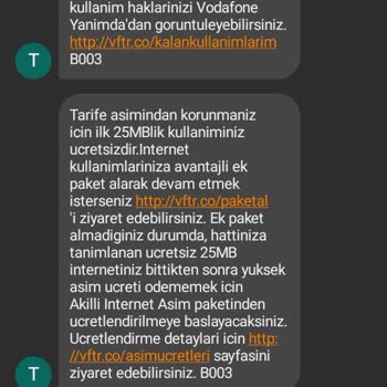 İnternet Paketim Bitmeden 507.1 MB Sözde Aşma Paketi Sattı Vodafone!
