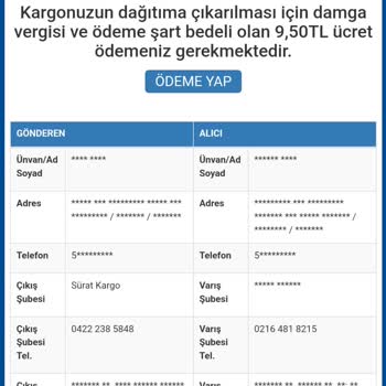 Sürat Kargo Kargo Takibi Sırasında Yaşanan Mağduriyet
