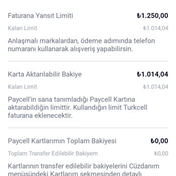 Turkcell Karta Aktarılabilir Limitimi Kullanamıyorum