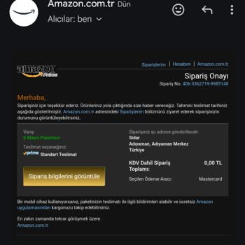 Amazon Siparişi Kendi Kendine İptal Etti