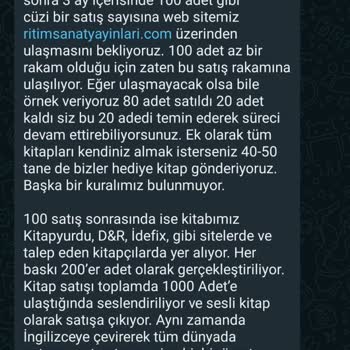Ritim Sanat Yayınları Hakkında Şikayetçi Olmak İstiyorum