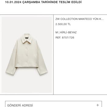 Zara Ürünün Kumaşında Problem Var