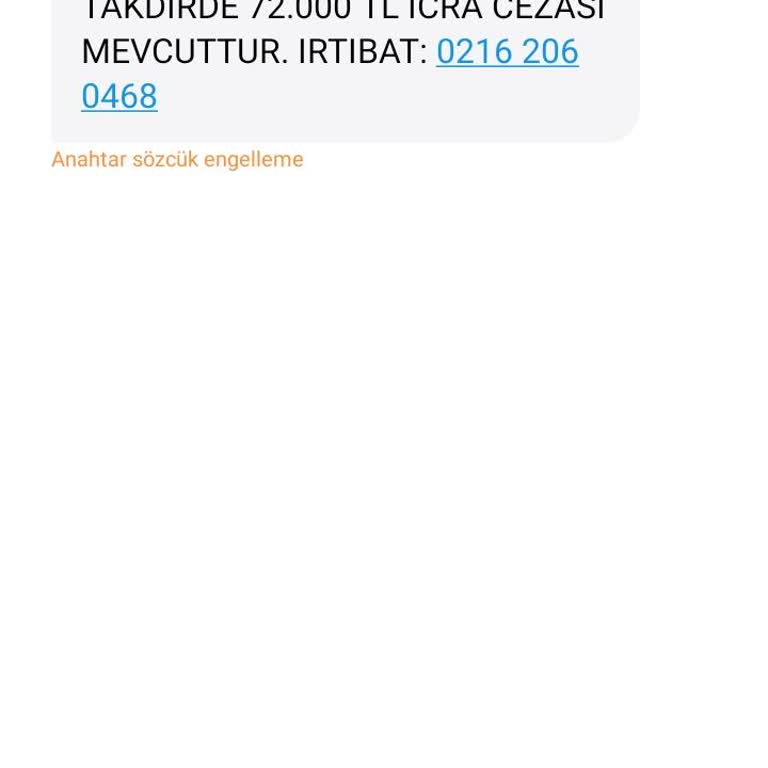 Rahatsız Edici İcra Mesajı