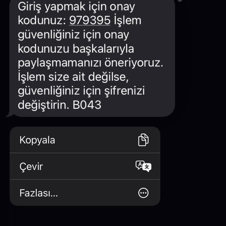 Sahibinden Onay Kodu Mesajı