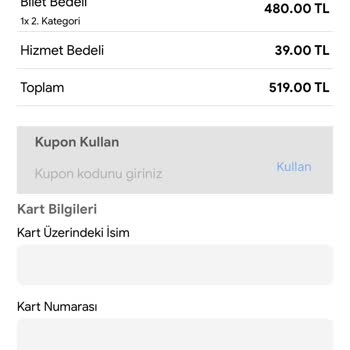Biletinial'ın Mobil Uygulamasını Yönetememesi!