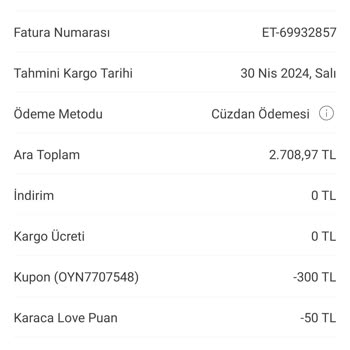 Karaca Züccaciye Karaca Uygulamasında Ödenen Fiyatla Fatura Farklı